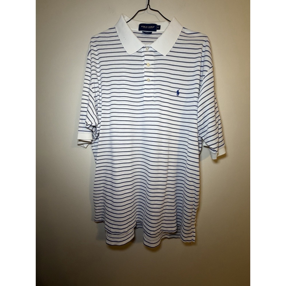 Polo Ralph Lauren Men's Short Sleeve‎ Striped Polo Shirt White Size XL Golf